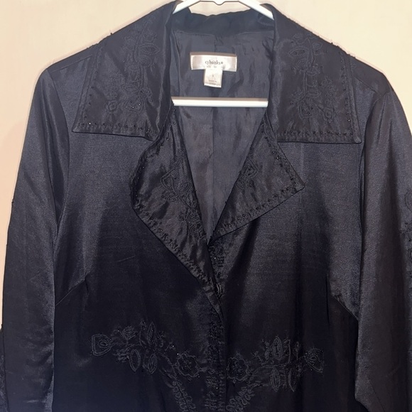 CJ Banks size X festive black long duster with decorative beading & embroidery - Picture 1 of 16
